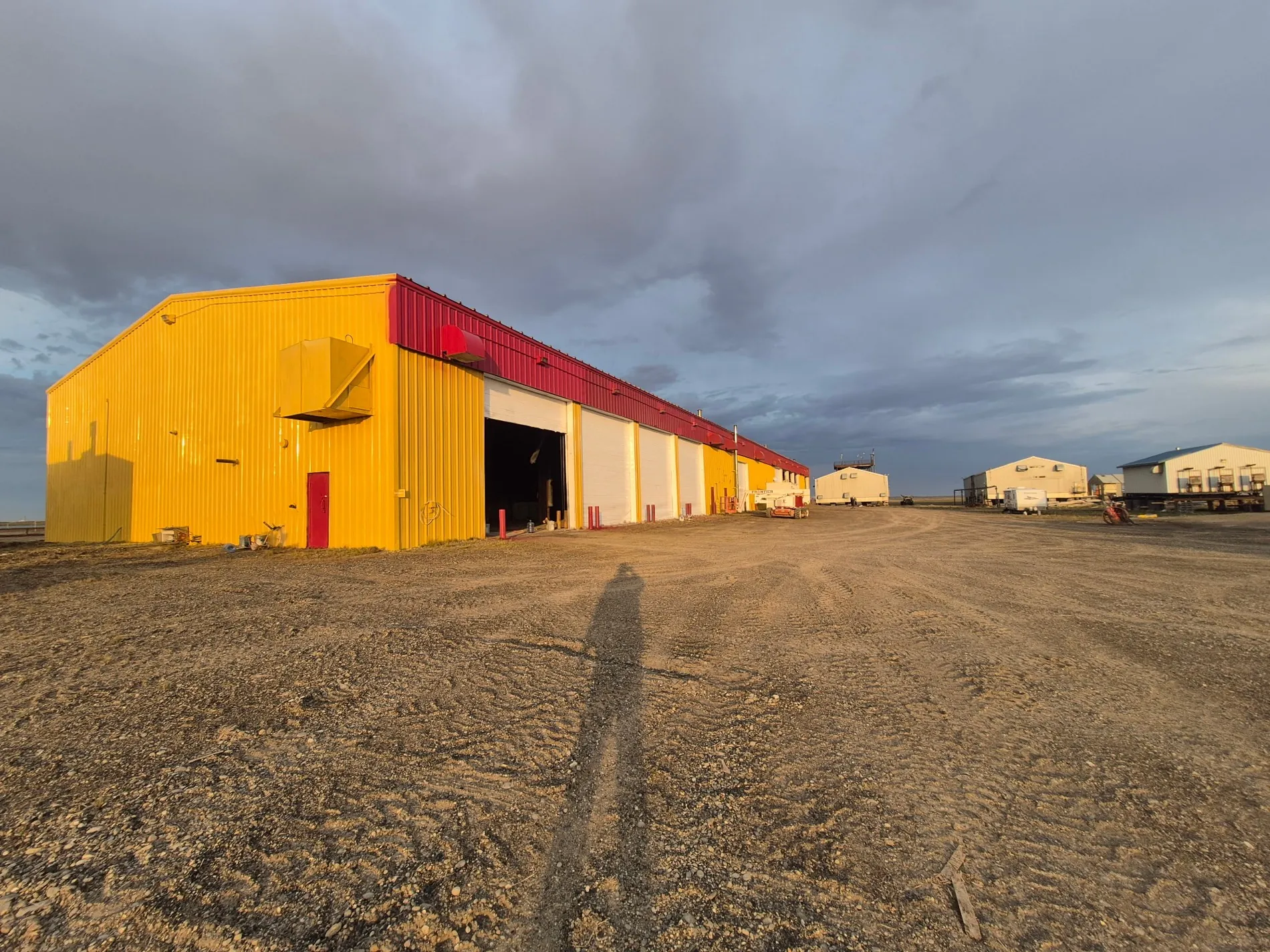 Frontier shop row at golden hour